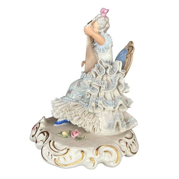 Dresden Lace Ballerina Sandizell Hoffner Figurine Germany Violin LARGE - Picture 2 of 9